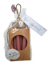 Cadeausetje potloodkaarsjes en cementhouder (moederdag)