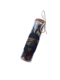 Buisje met thee, gezegende kerst