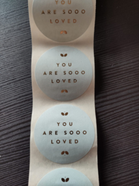 Sluitsticker 'You are sooo loved' - blauw