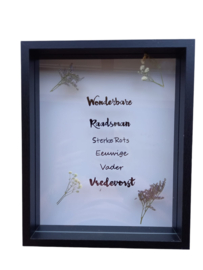 Houten lijst met kersttekst