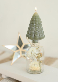 Kerstflesje met kerstboomkaars