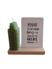 Houten plankje met kaars en kaart - 2 varianten