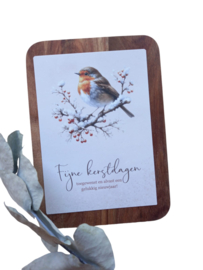 Kaart Fijne kerstdagen - vogeltje
