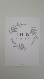 Kaart - Life is a gift, takjes