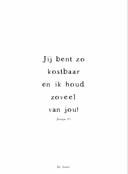 Kaart - Jij bent zo kostbaar en ik houd zoveel van jou