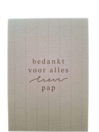 Kaart bedankt voor alles lieve pap