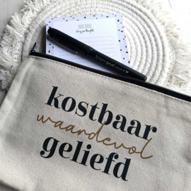 Etui / Make-up tasje - Kostbaar Waardevol Geliefd