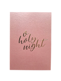 Kerstkaart Holy Night goudfolie LiefWoord