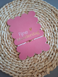 Kralenarmbandje met hartje Fijne moederdag