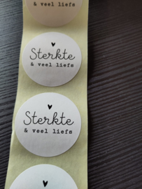 Sluitsticker 'Sterkte & veel liefs'