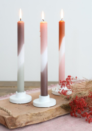 Set - Dip dye kaarsen - pink olijf