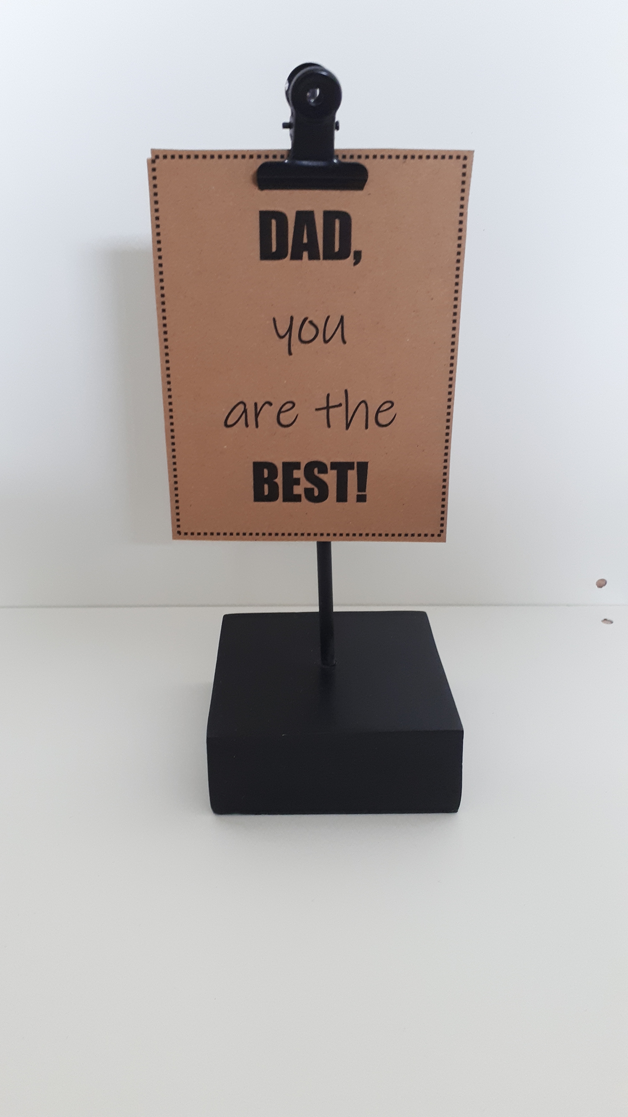 Staande klemmer met vaderdagtekst