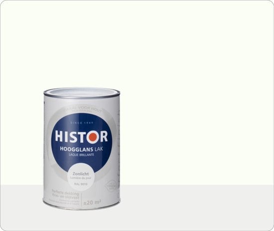 Histor Finish Ral 9010 Zonlicht Hoogglans liter | Histor Perfect Hoogglans | AltijdVerf