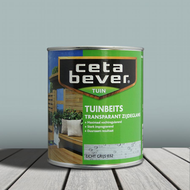 breuk Beperkt chrysant CetaBever Tuinbeits Licht Grijs 032 750 ml | Beits Transparant | AltijdVerf