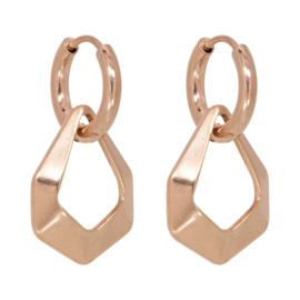 Rose Gold earring with Rose Gold component