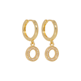 Gold earring with Zirconia ring