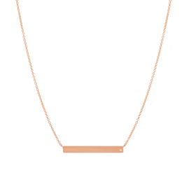 JSA exclusive Gold necklace with bar + diamond