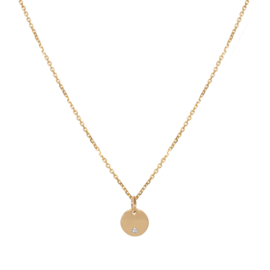 JSA exclusive  14K Gold necklace with small diamond coin