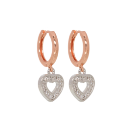 Rose Gold earring with Zirconia Hearts