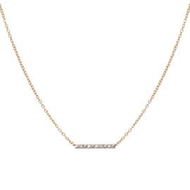 JSA exclusive Gold necklace with White Gold sparkle bar