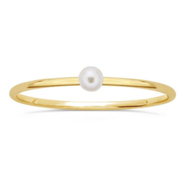 Gold Filled Ring with white crystal Pearl