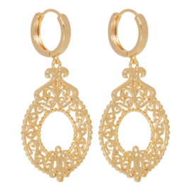Gold earrings with Gold baroque pendants