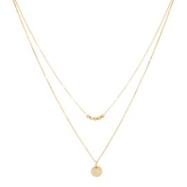 JSA exclusive Gold necklace sparkle beads & diamond coin