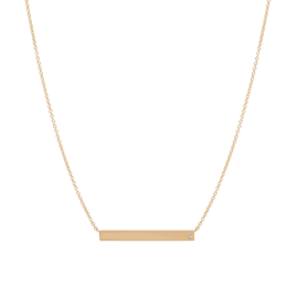 JSA exclusive Gold necklace with bar + diamond