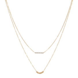 JSA exclusive Gold necklace set sparkle tube & sparkle beads