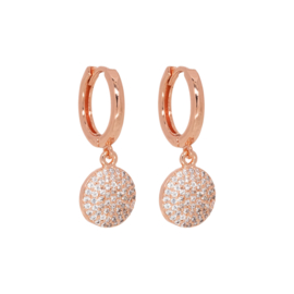 Rose Gold earring with Zirconia coin