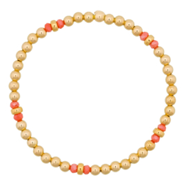 Gold bracelet with coral beads #4