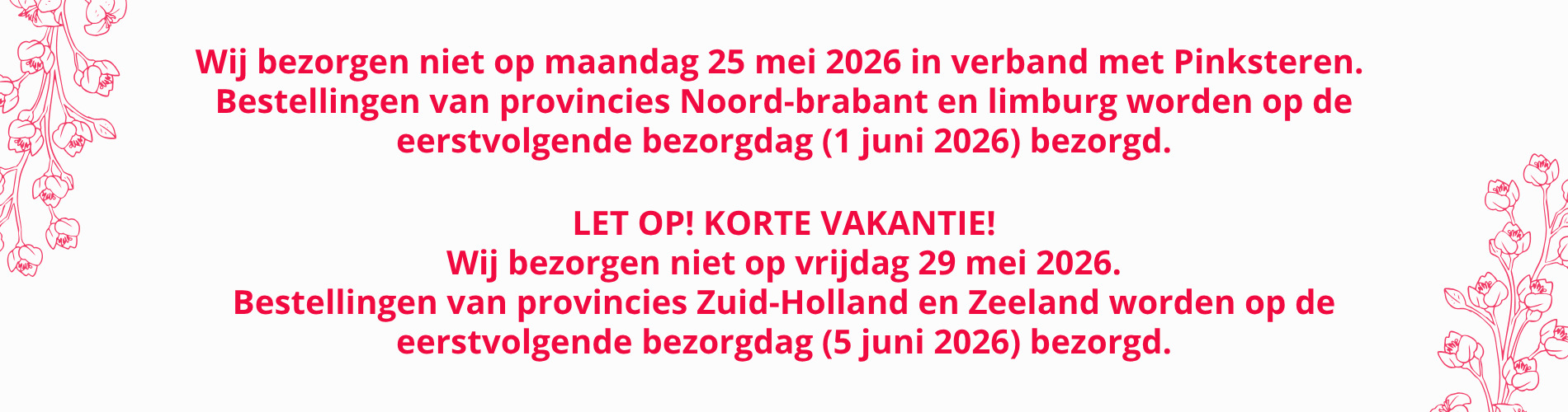 pinksteren en korte vakantie