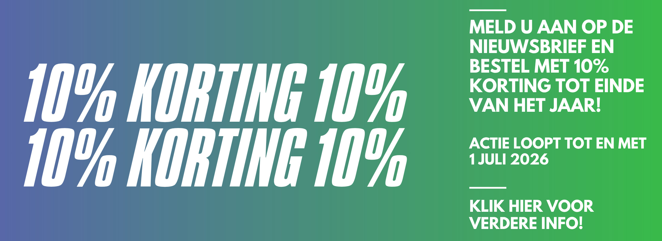 actie 10% korting