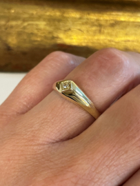 14 K Gouden Lapide Ring 0.03 Crt Briljant Geslepen Diamant H / VS1
