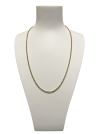 14 Karaat Antiek Gouden Jasseron Schakel Collier Verstelbaar - 50/60 cm - 13,4 g / 2.5 mm