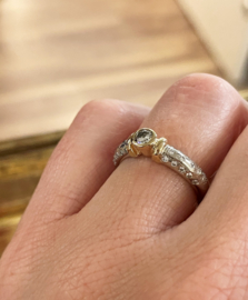 14 Karaat Bicolor Gouden Eclat Solitair Ring 0.50 ct Diamant  TW / VVS
