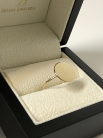 14 K Gouden Graveer Ring Rondje  - 1,2 cm