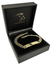 14 K Massief Gouden Gourmet Plaat Armband - 22 cm / 38 g / 8 mm