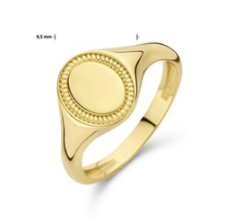 14 Karaat Gouden Dames Zegelring Graveer Ring Ovaal