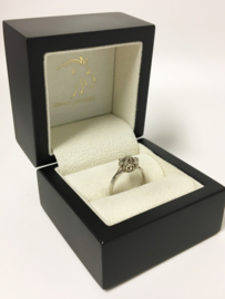 Antiek Witgouden Rozet Ring 0.08 crt Briljantgeslepen Diamant H/VVS