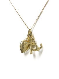 14 Karaat Gouden Hanger - Hoop Geloof Liefde / 2 cm
