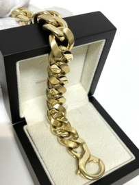 Zware Massief Gouden Gourmet Schakel Armband - 22.5 cm / 118 g / 14 mm