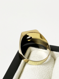 Bicolor Gouden Heren Ring 0.50 ct Amsterdamse Roos Geslepen Diamant