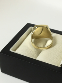 14 K Gouden Heren Zegelring Onyx / Ruiten - 7,15 g