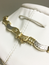 Set - 14 K Bicolor Gouden Fantasie Collier + Armband - 31,35 g