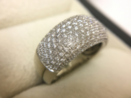 14 K Witgouden Pavé Ring 0.75 crt Briljantgeslepen Diamant - Diamond Point