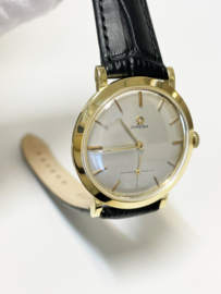 OMEGA 14 K Gouden Vintage Dresswatch Silver Dial - Jaren '60