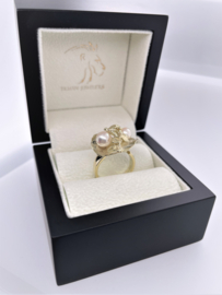 14 Karaat Gouden Fantasie Ring Zoetwater Parels