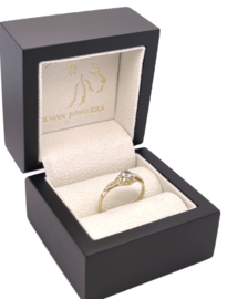 Vintage 14 Karaat Gouden Ring Briljant Geslepen Baby Blue Topaas