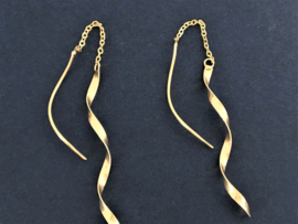 14 K Gouden Fantasie Oorhangers / Draaiers
